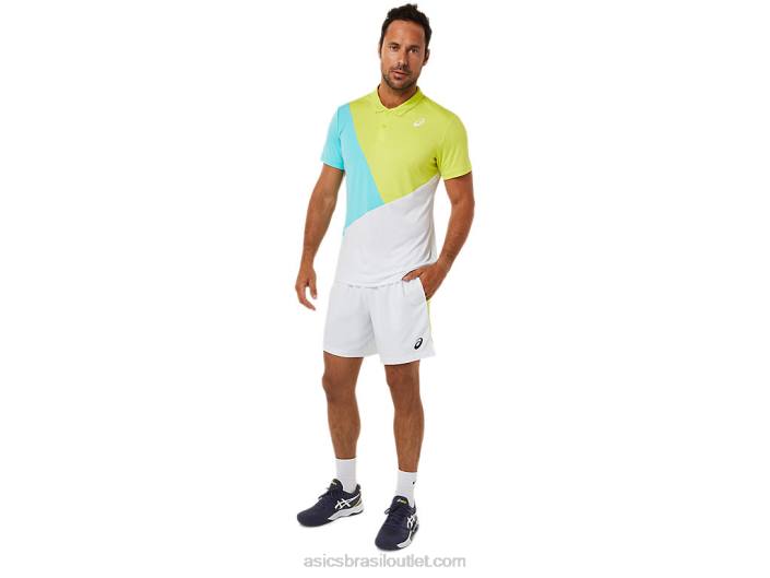 short color block masculino para quadra 462T1480 branco brilhante Asics