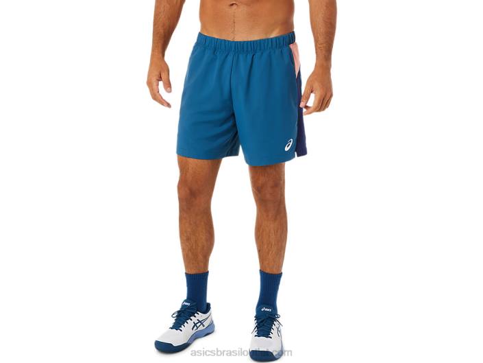 short color block masculino para quadra 462T1493 índigo claro Asics