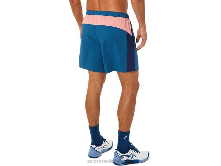 short color block masculino para quadra 462T1493 índigo claro Asics