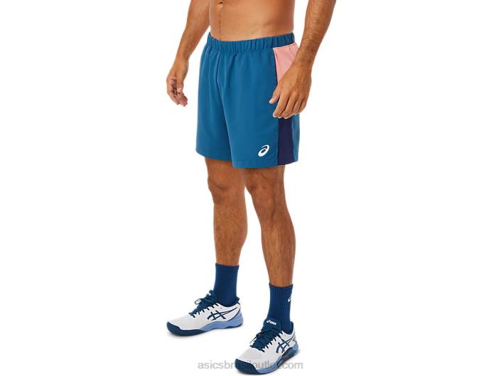 short color block masculino para quadra 462T1493 índigo claro Asics