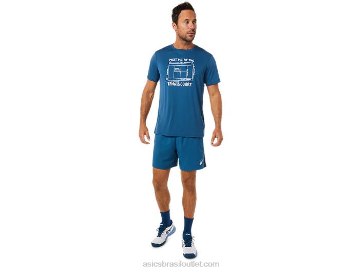 short color block masculino para quadra 462T1493 índigo claro Asics