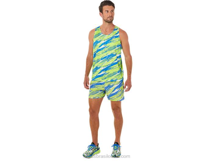 short de injeção de cor masculino 462T1425 perigo verde Asics