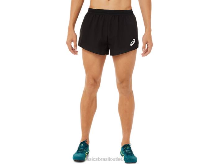 short de malha leve masculino 462T1399 desempenho preto Asics