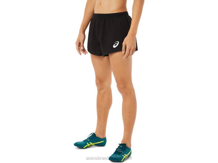 short de malha leve masculino 462T1399 desempenho preto Asics