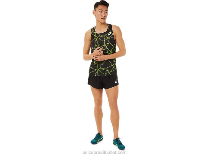 short de malha leve masculino 462T1399 desempenho preto Asics