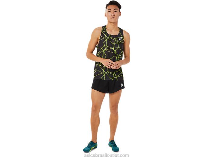 short de malha leve masculino 462T1446 desempenho preto Asics