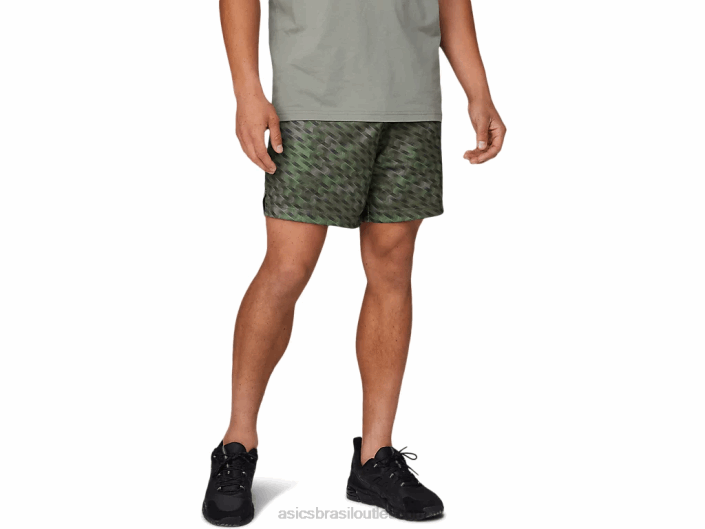 short de treino em malha 7 polegadas masculino 462T1784 líquen verde Asics