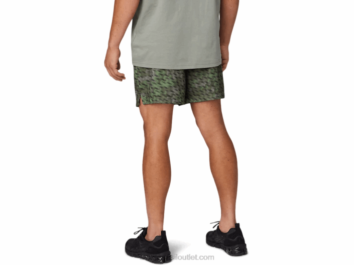 short de treino em malha 7 polegadas masculino 462T1784 líquen verde Asics