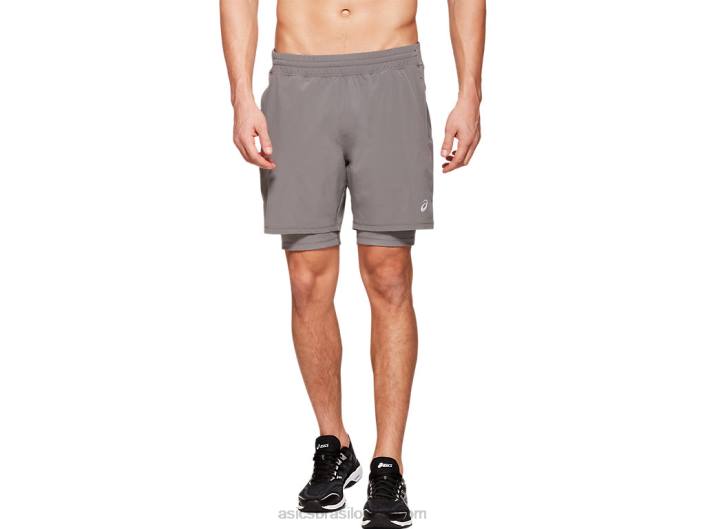 short fietro 7in 2 n 1 masculino 462T1994 carbono Asics