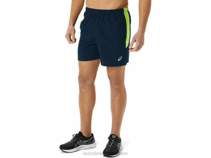 short masculino 5in pr lyte 462T1355 azul francês/verde perigoso Asics