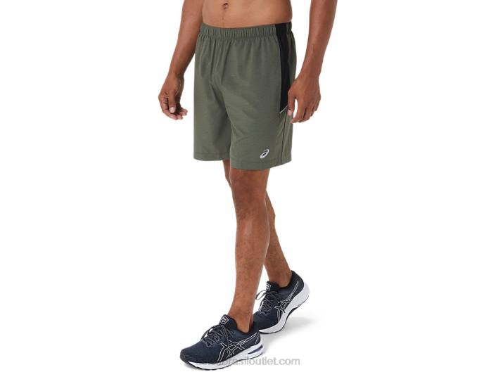 short masculino 7in pr lyte 462T1022 manto verde htr/perf preto Asics