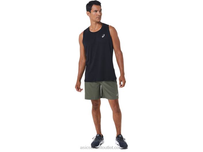 short masculino 7in pr lyte 462T1022 manto verde htr/perf preto Asics