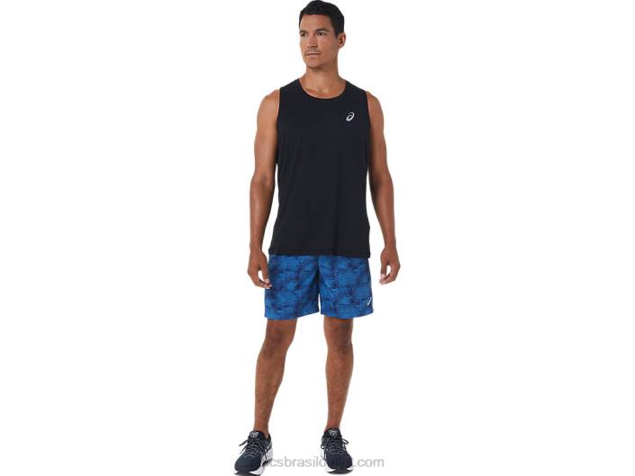 short masculino 7in pr lyte 462T1029 tie dye azul/perf preto Asics