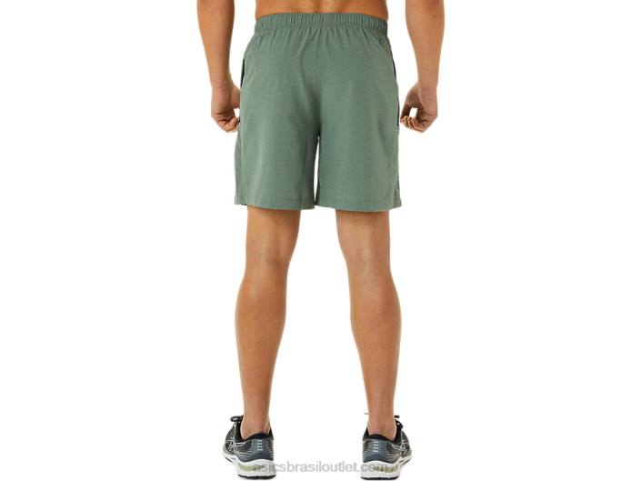 short masculino 7in pr lyte 462T1362 impressão verde líquen/azul francês Asics
