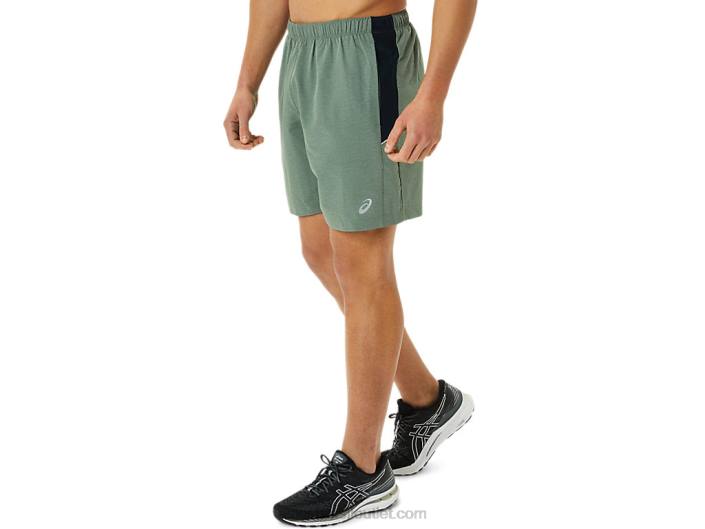 short masculino 7in pr lyte 462T1362 impressão verde líquen/azul francês Asics