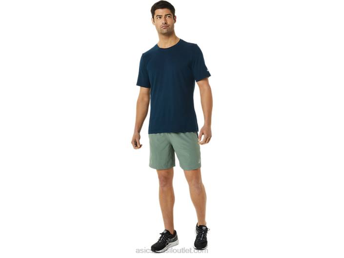 short masculino 7in pr lyte 462T1362 impressão verde líquen/azul francês Asics