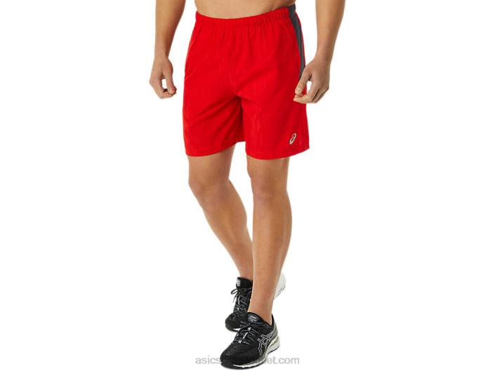 short masculino 7in pr lyte 462T1364 impressão vermelho ardente/cinza transportador Asics
