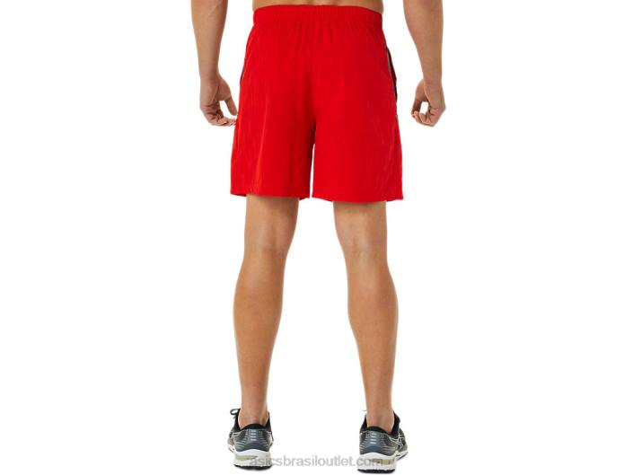 short masculino 7in pr lyte 462T1364 impressão vermelho ardente/cinza transportador Asics