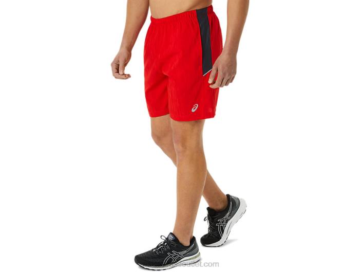 short masculino 7in pr lyte 462T1364 impressão vermelho ardente/cinza transportador Asics