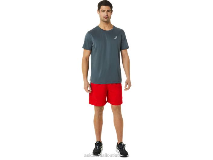 short masculino 7in pr lyte 462T1364 impressão vermelho ardente/cinza transportador Asics