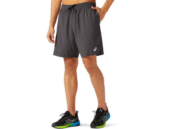 short trem tecido 7in masculino 462T1786 cinza grafite Asics