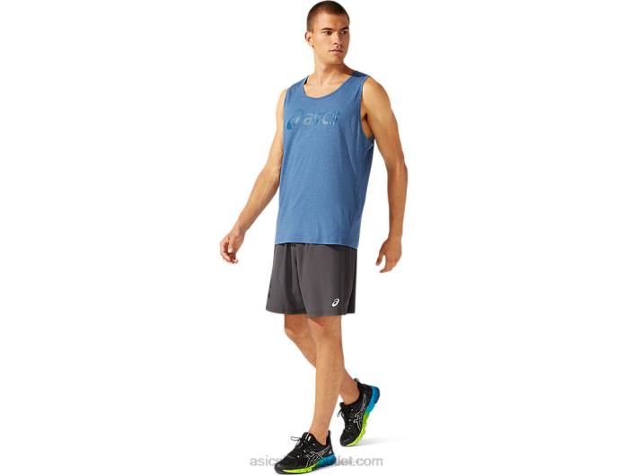 short trem tecido 7in masculino 462T1786 cinza grafite Asics