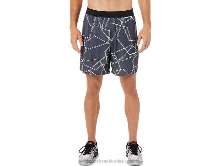 shorts estampados sazonais masculinos 462T1436 transportadora cinza Asics