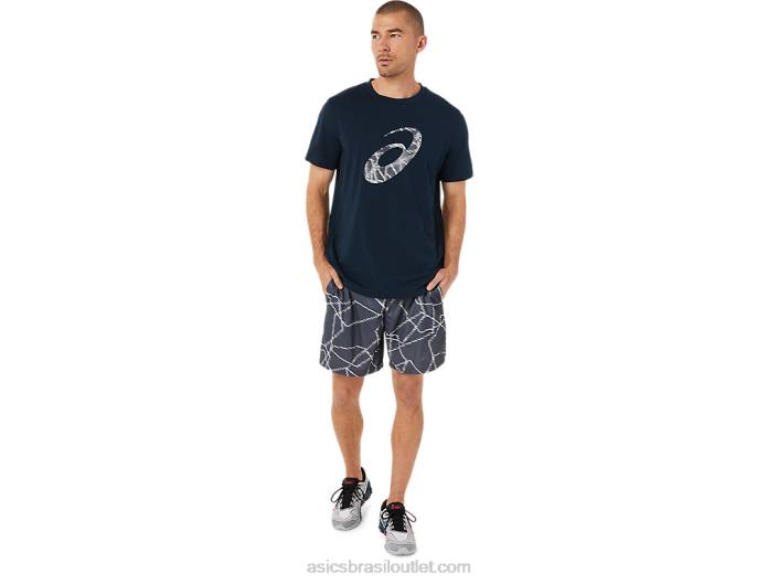 shorts estampados sazonais masculinos 462T1436 transportadora cinza Asics