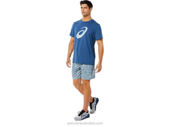 shorts estampados sazonais masculinos 462T1437 rocha de folha Asics