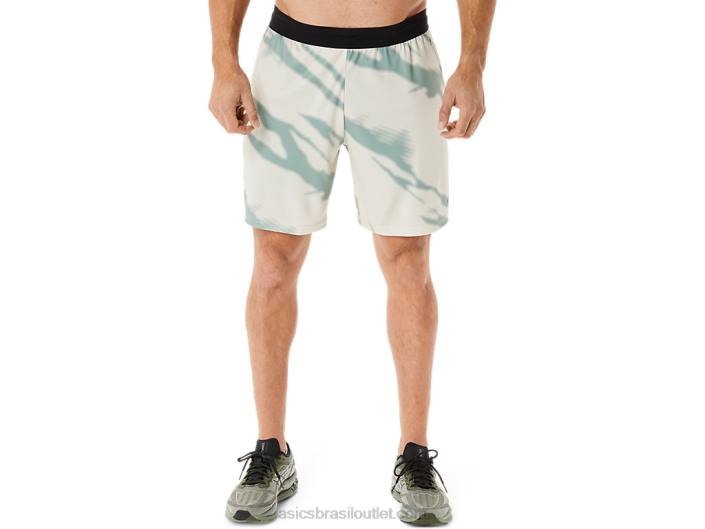 shorts estampados sazonais masculinos 462T993 cinza fumê/cinza ardósia Asics