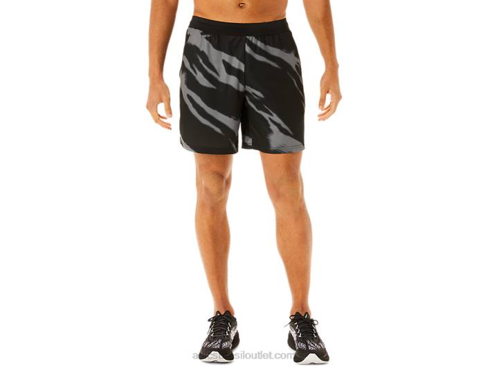 shorts estampados sazonais masculinos 462T995 desempenho preto/cinza grafite Asics
