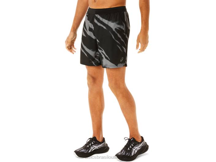 shorts estampados sazonais masculinos 462T995 desempenho preto/cinza grafite Asics