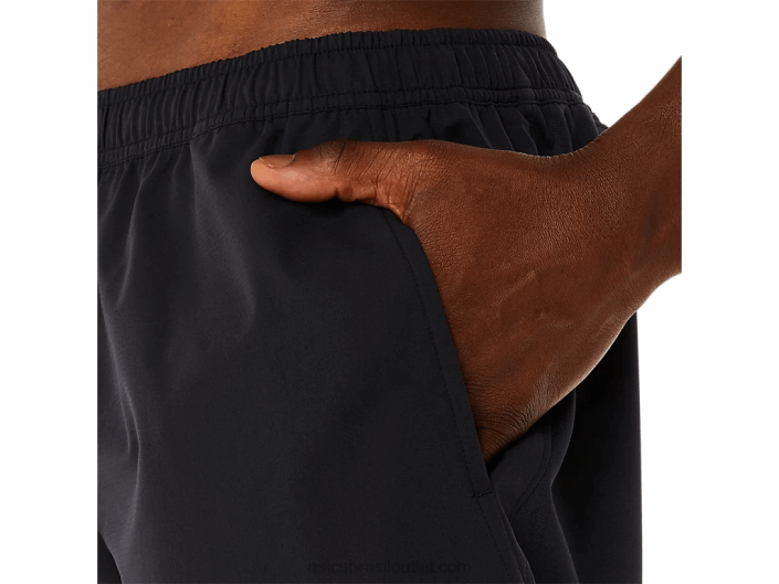 shorts híbridos masculinos de 7 polegadas 462T122 desempenho preto Asics