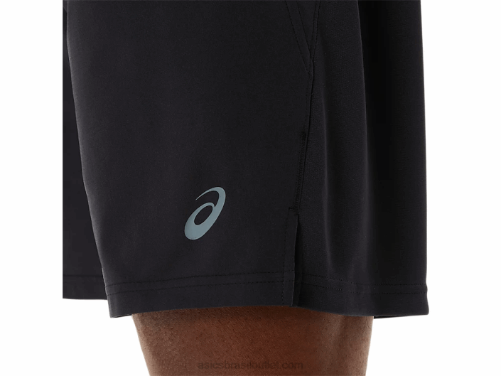 shorts híbridos masculinos de 7 polegadas 462T122 desempenho preto Asics