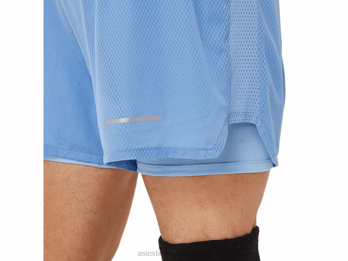 ventilação masculina 2-n-1 5in short 462T1322 harmonia azul/felicidade azul Asics