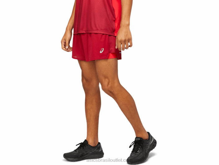 ventilação masculina 2-n-1 5in short 462T1803 bordô/vermelho elétrico Asics