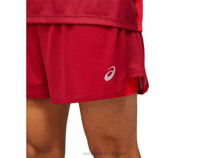 ventilação masculina 2-n-1 5in short 462T1803 bordô/vermelho elétrico Asics