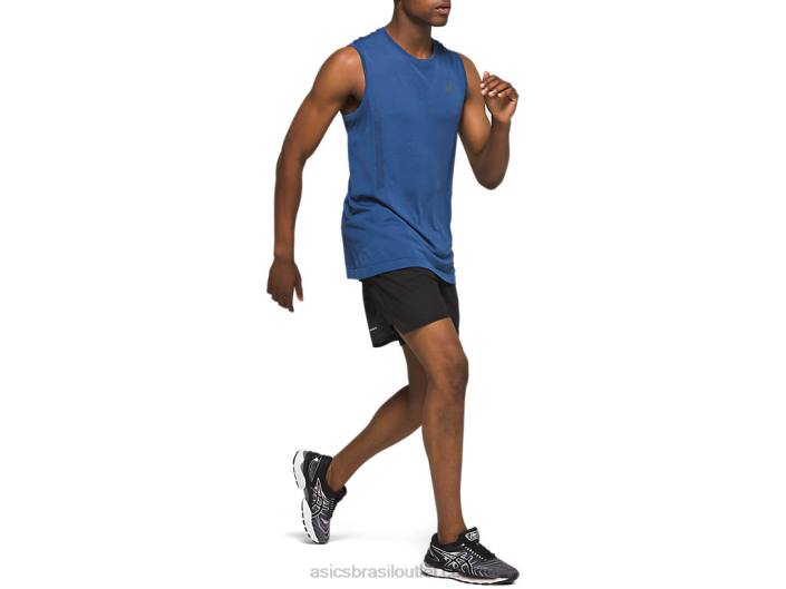ventilação masculina 2-n-1 5in short 462T2085 desempenho preto Asics