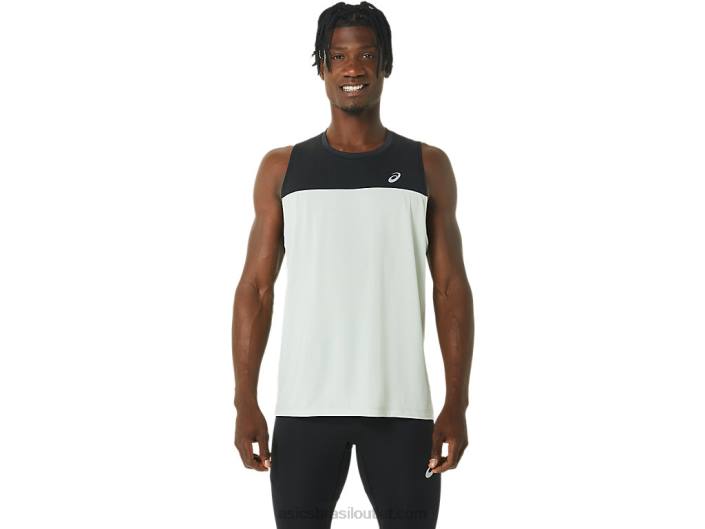 camiseta de corrida masculina 462T375 performance black/light sage Asics
