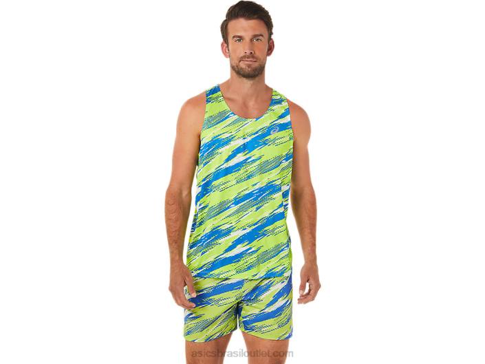camiseta de injeção de cor masculina 462T1432 perigo verde Asics