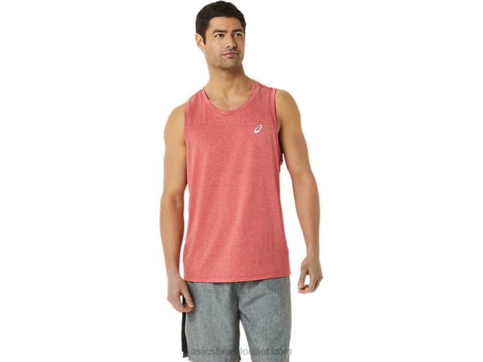 camiseta masculina lyte pronta para uso 462T313 urze vermelha clássica Asics