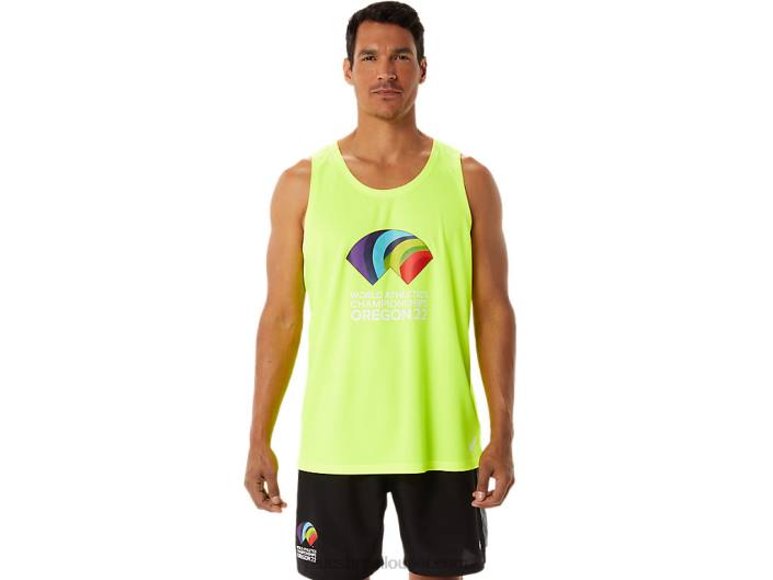conjunto masculino ii singlet wc 462T1290 amarelo de segurança Asics