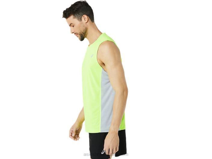 tanque muscular train sana masculino 462T1372 perigo verde/piedmont cinza Asics