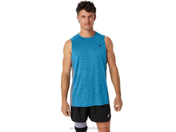 tanque muscular train sana masculino 462T17 ilha azul/rocha de folha Asics