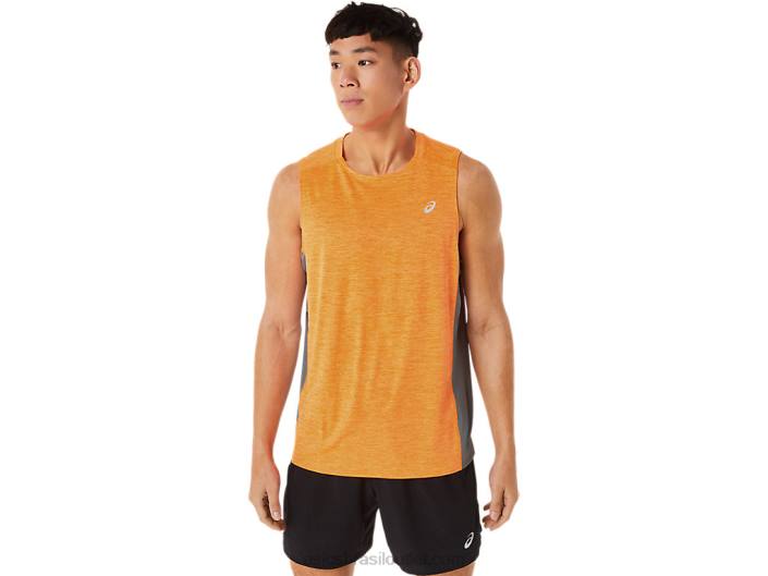 tanque muscular train sana masculino 462T18 pop de laranja/rock de folha Asics