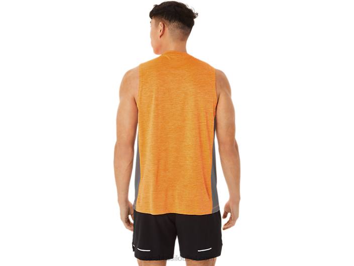 tanque muscular train sana masculino 462T18 pop de laranja/rock de folha Asics