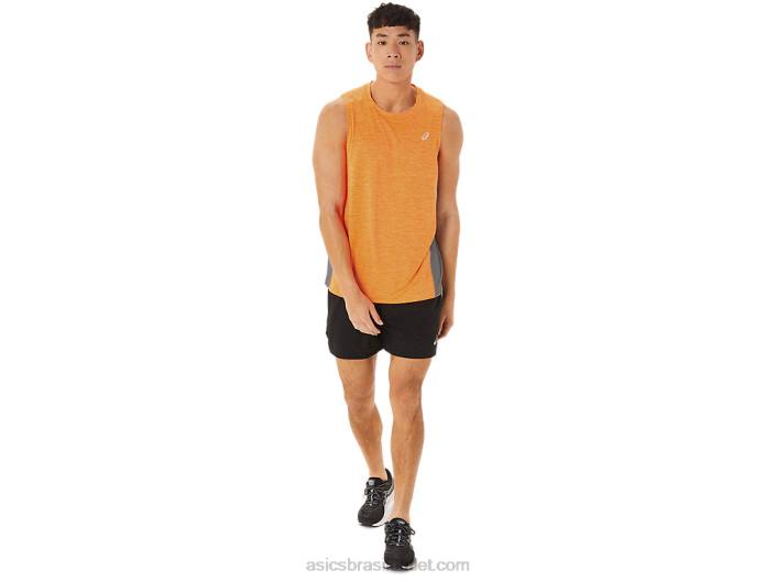 tanque muscular train sana masculino 462T18 pop de laranja/rock de folha Asics