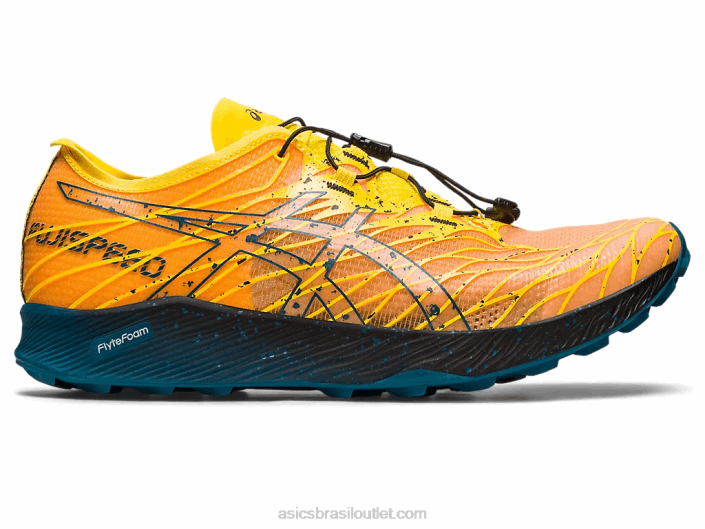 velocidade fuji 462T636 amarelo dourado/tinta azul-petróleo Asics