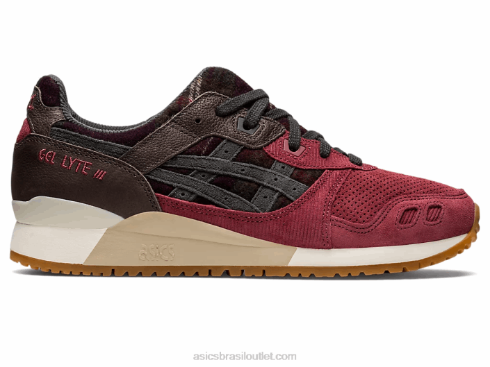 gel-lyte iii og 462T747 peito vermelho/cinza obsidiana Asics