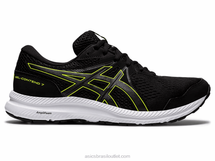 gel contend 7 extra largo 462T1951 preto/verde perigoso Asics